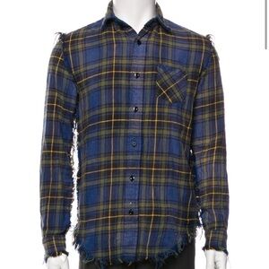 R13 Distressed Plaid Shirt Jacket / Overshirt | XS | Retail $695